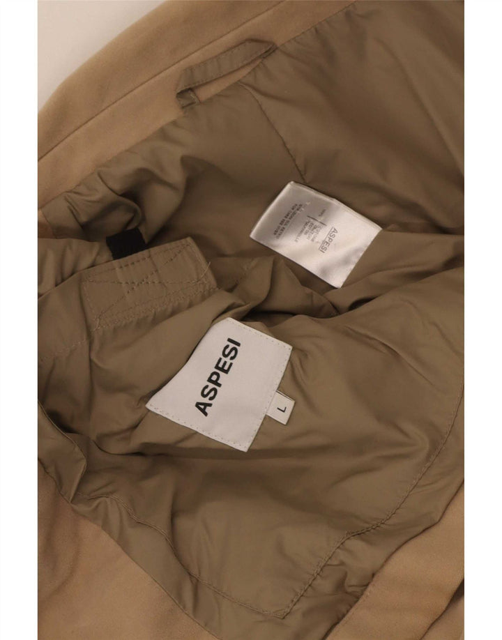 Aspesi Chaqueta Blazer De 3 Botones Para Hombre Talla 40 Grande Algodón Beige
