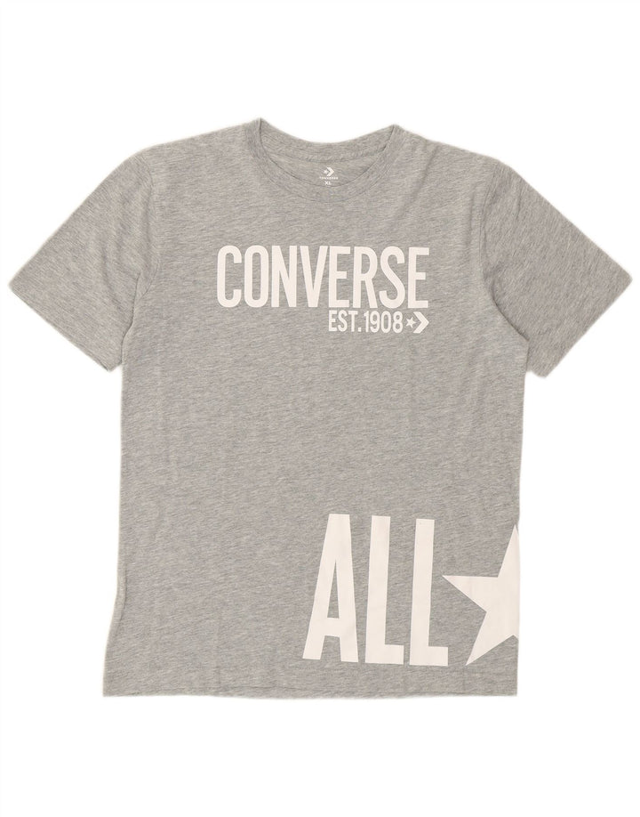 Converse Camiseta gráfica para niño 13-14 años XL Gris