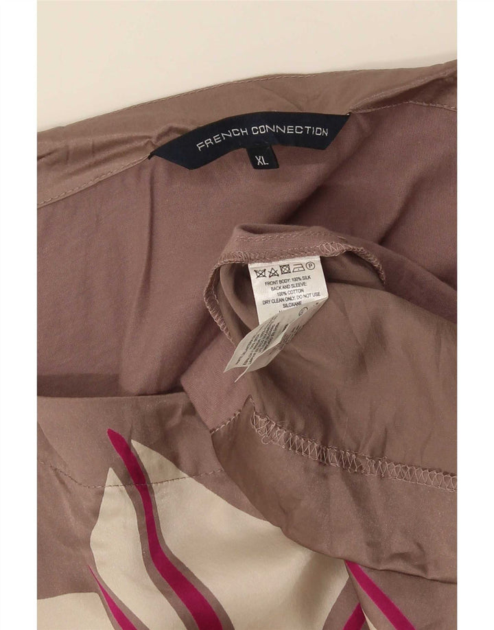 Blusa para mujer de French Connection UK 40 XL Seda geométrica rosa