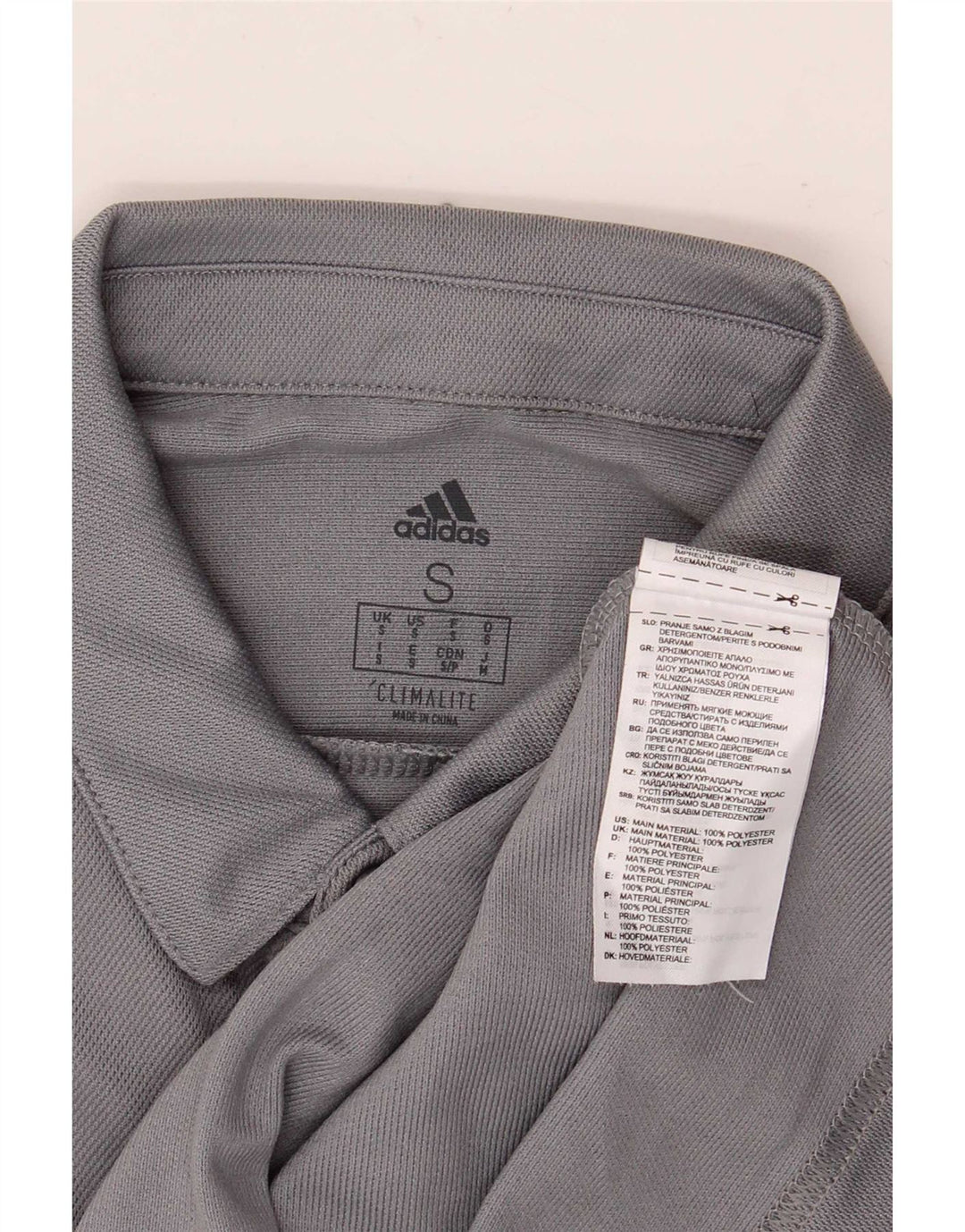 Adidas Mens Climalite Polo Polo Pequeño Gris Colorblock Poliéster