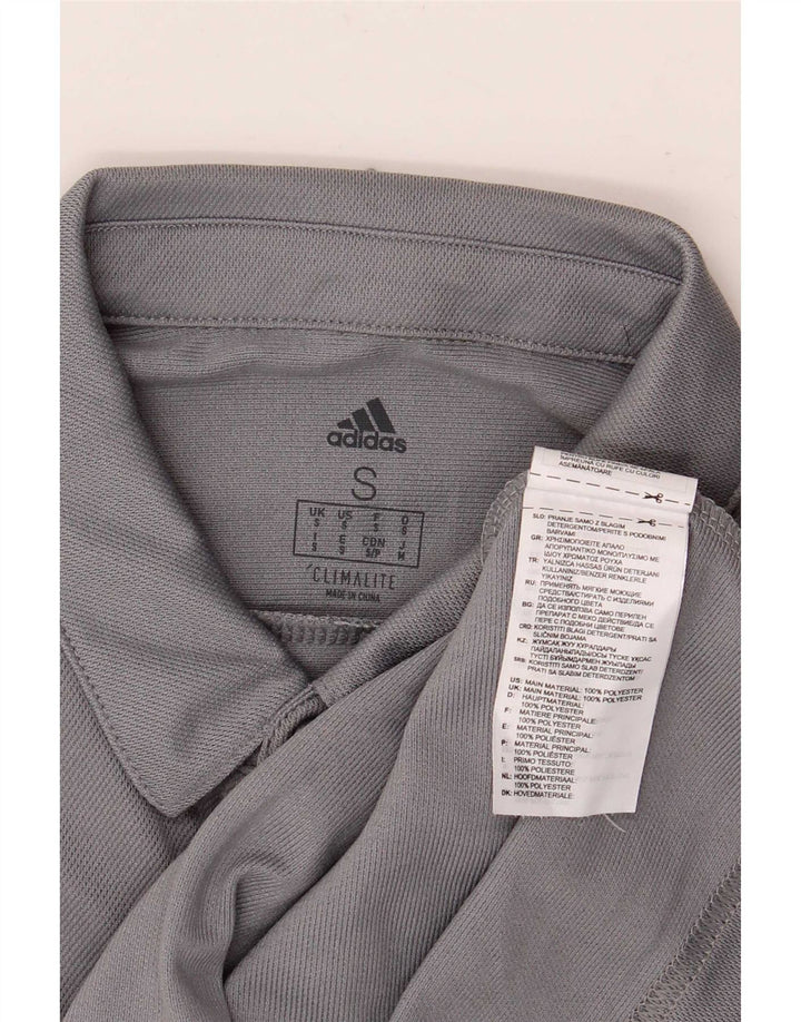 Adidas Mens Climalite Polo Polo Pequeño Gris Colorblock Poliéster