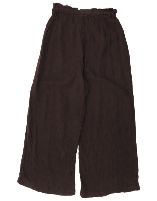 Topshop Pantalones casuales de pierna ancha para mujer pequeños W27 L29 algodón negro
