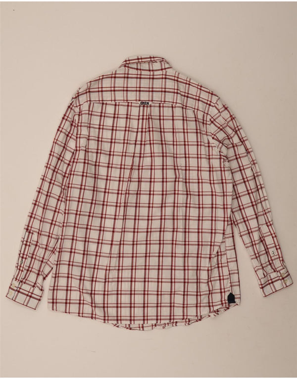 Crew Clothing Camisa de corte clásico para hombre XL Algodón a cuadros blancos