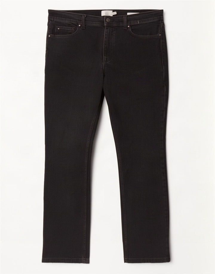 Marks & Spencer Vaqueros rectos regulares para hombre W36 L31 Algodón negro