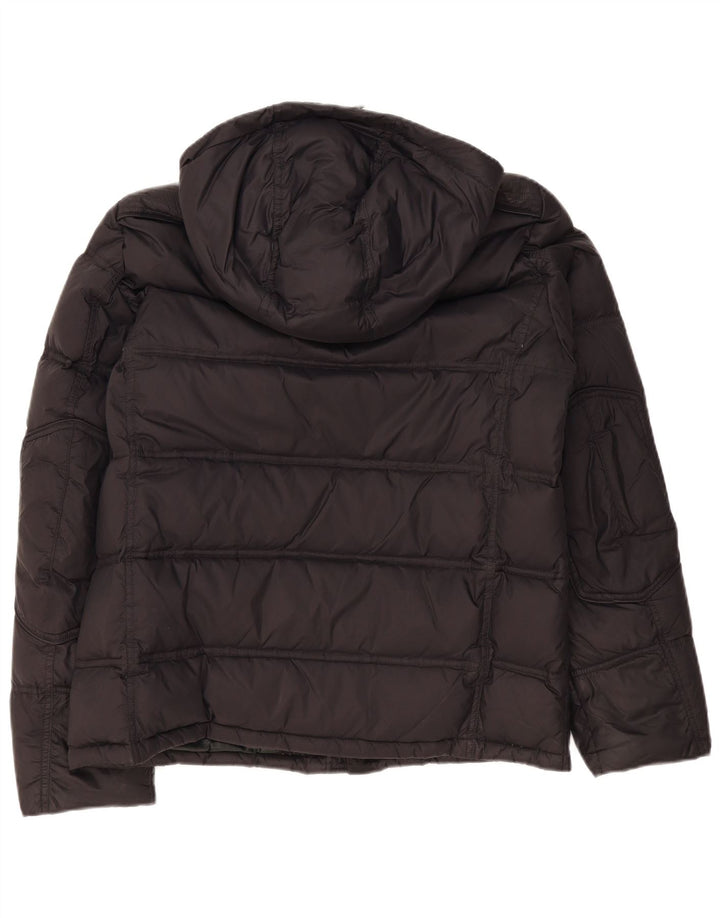 Blauer Chaqueta acolchada con capucha para hombre UK 42 Large Poliamida negra