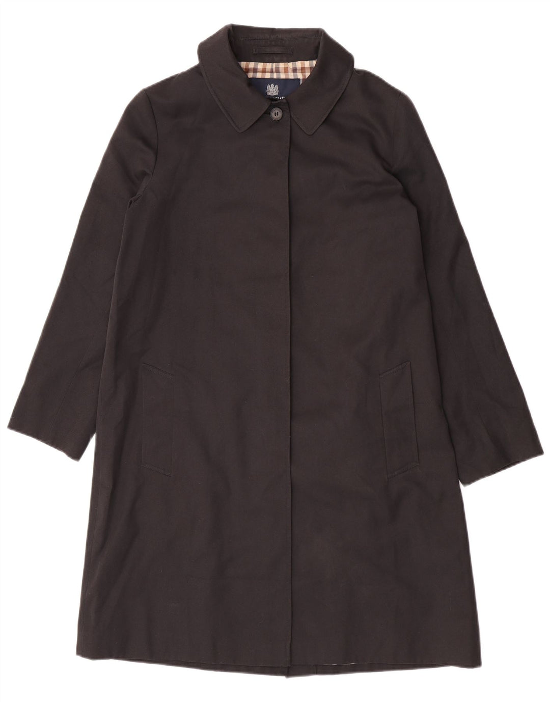 Aquascutum Abrigo para mujer UK 44 Grande Poliéster negro