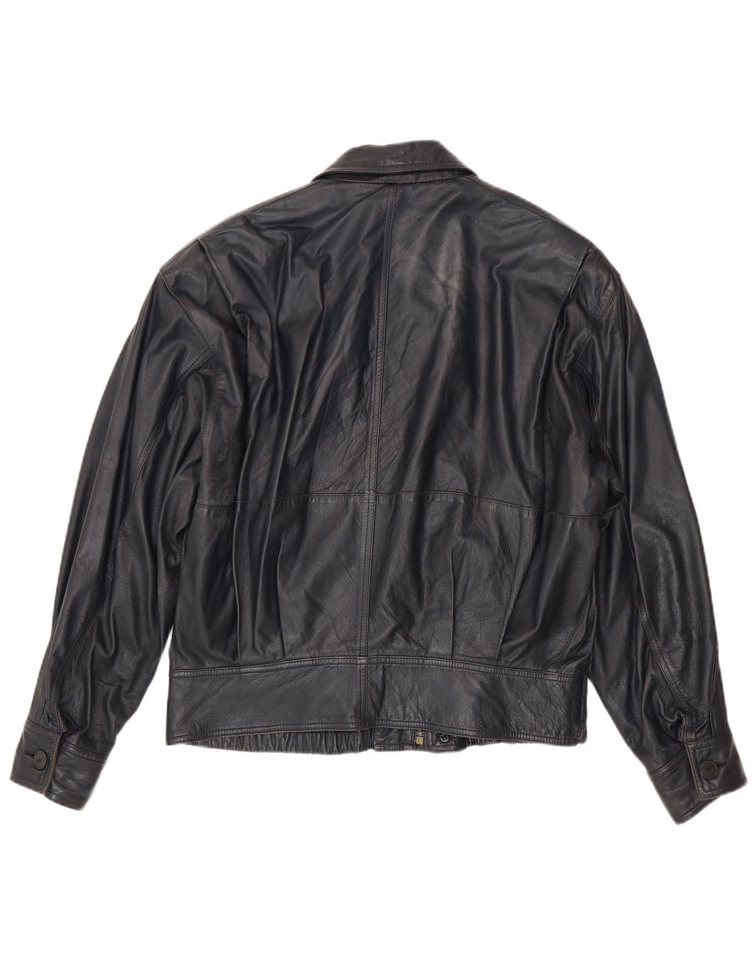 La Matta Chaqueta Bomber de Cuero para Hombre UK 38 Medium Azul Marino Cuero