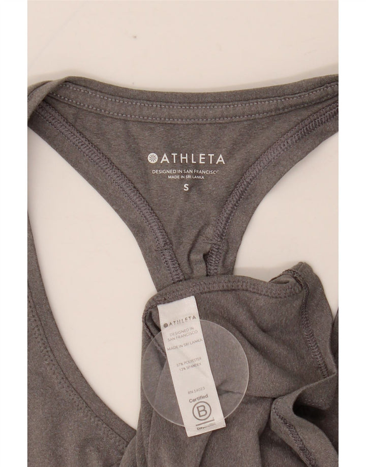 ATHLETA Camiseta sin mangas para mujer UK 8 Small Gris Poliéster