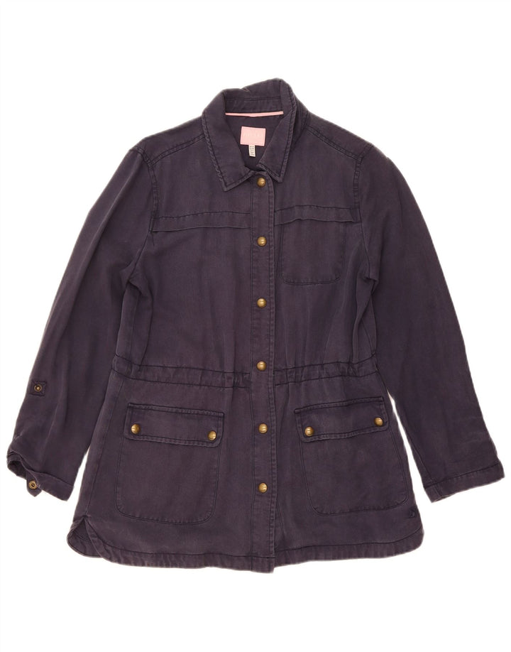 JOULES Womens Loose Fit Utility Jacket UK 10 Small Navy Blue Lyocell