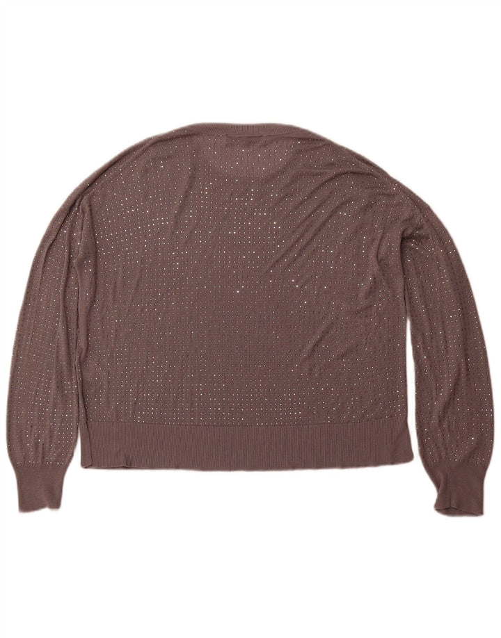 ZARA Womens Oversized Crew Neck Jumper Sweater UK 10 Small Grey Viscose
