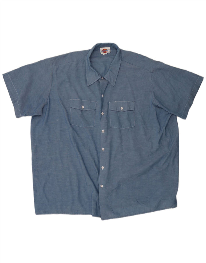 Camisa Dickies Hombre Manga Corta 4XL Poliéster Azul