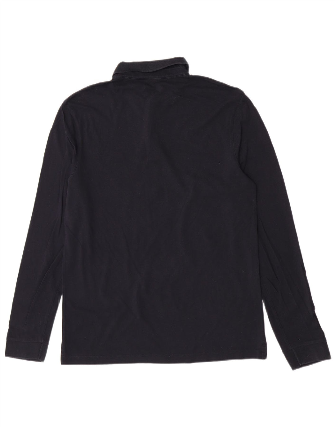 Hugo Boss Hombre Polo De Manga Larga De Algodón Azul Marino Medio