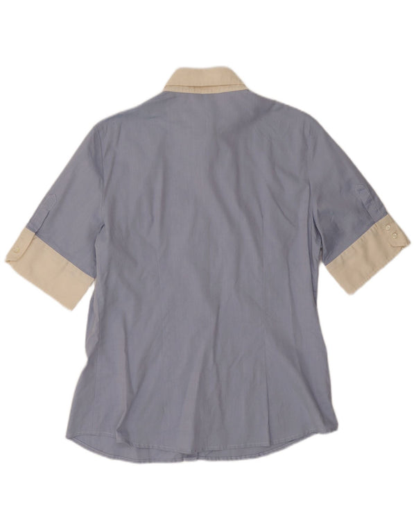 Henry Cottons Camisa de manga corta para mujer IT 52 2XL Azul Colorblock Algodón