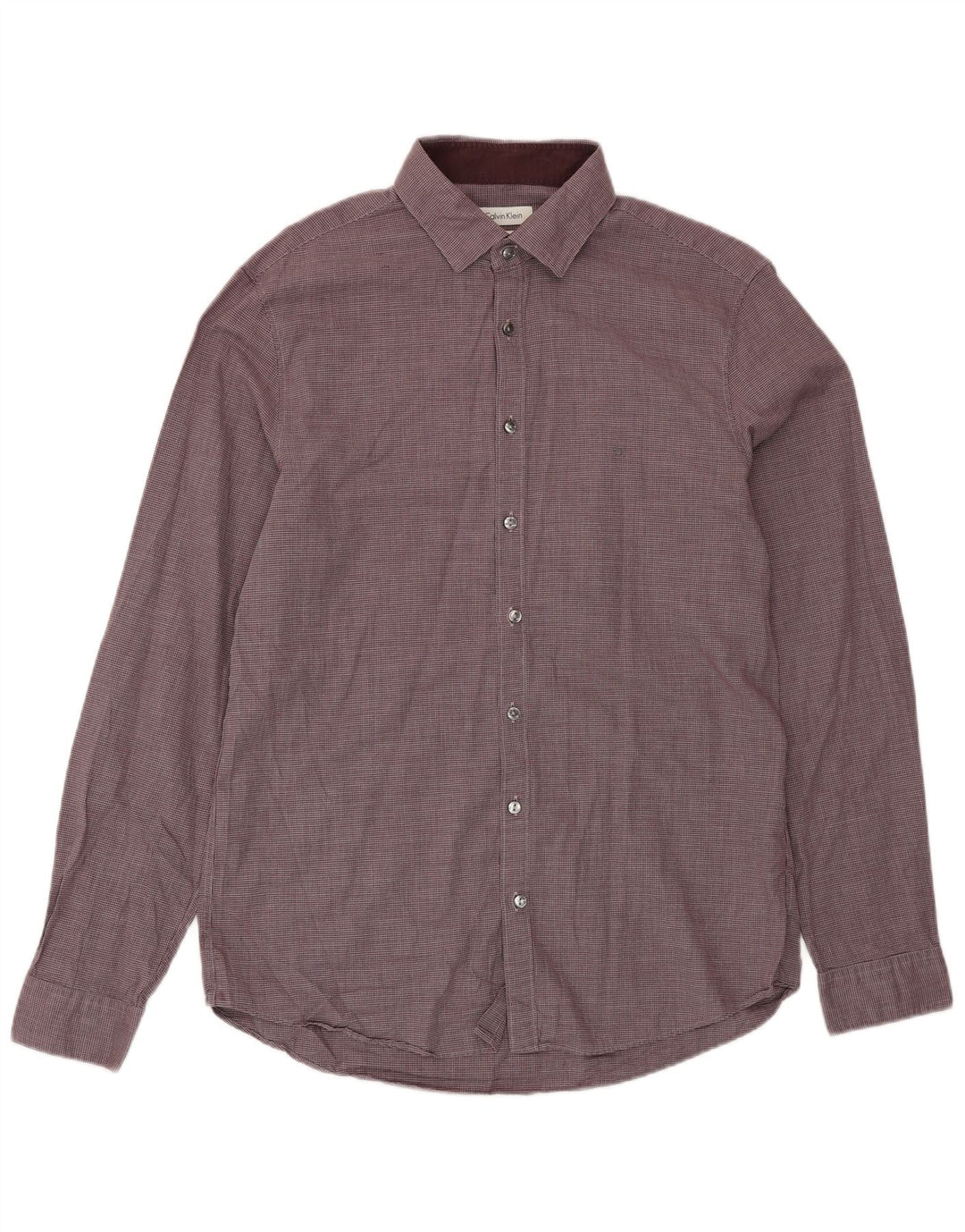 CALVIN KLEIN Camisa ajustada para hombre Talla 41 16 Grande Granate Pata de gallo