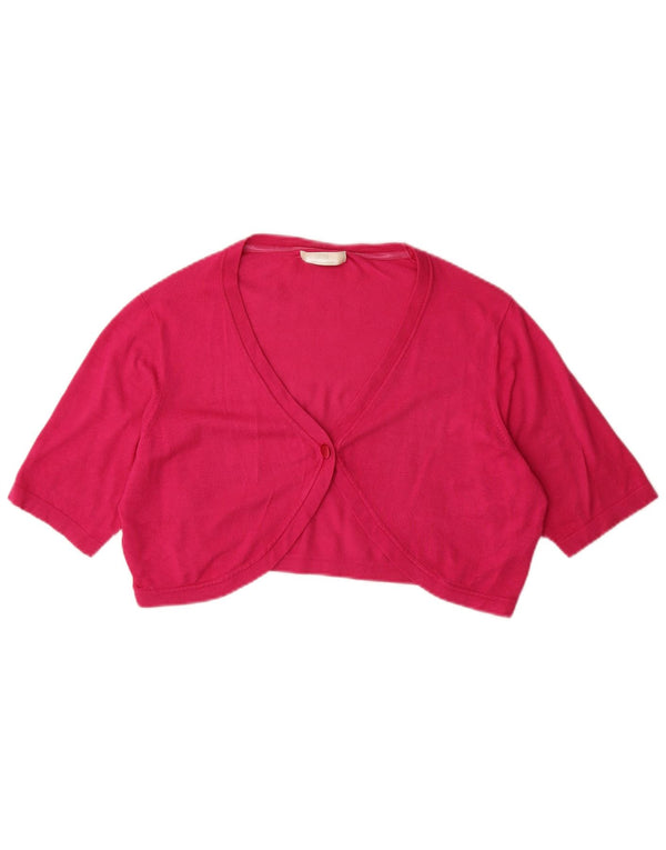 Marks & Spencer Cárdigan Bolero de Manga Corta para Mujer UK 40 XL Rosa
