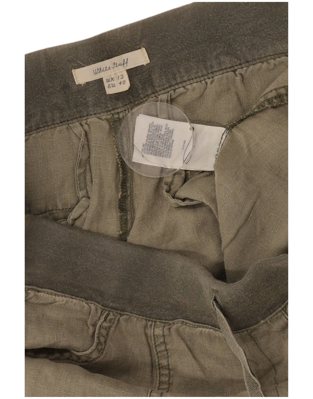 Pantalones cortos para mujer White Stuff UK 40 Medium W32 L23 Caqui Lino