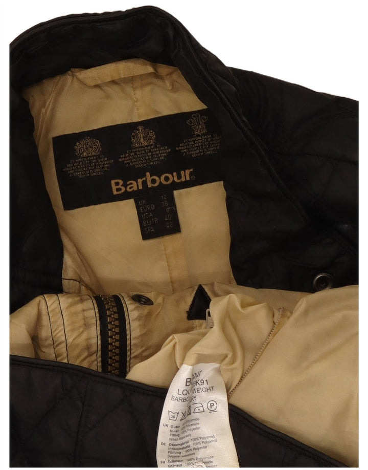 Barbour Chaqueta Acolchada Para Mujer UK 12 Mediana Poliamida Negra