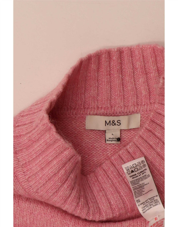 Marks & Spencer Suéter con Cuello Alto para Mujer UK 46 Grande Rosa