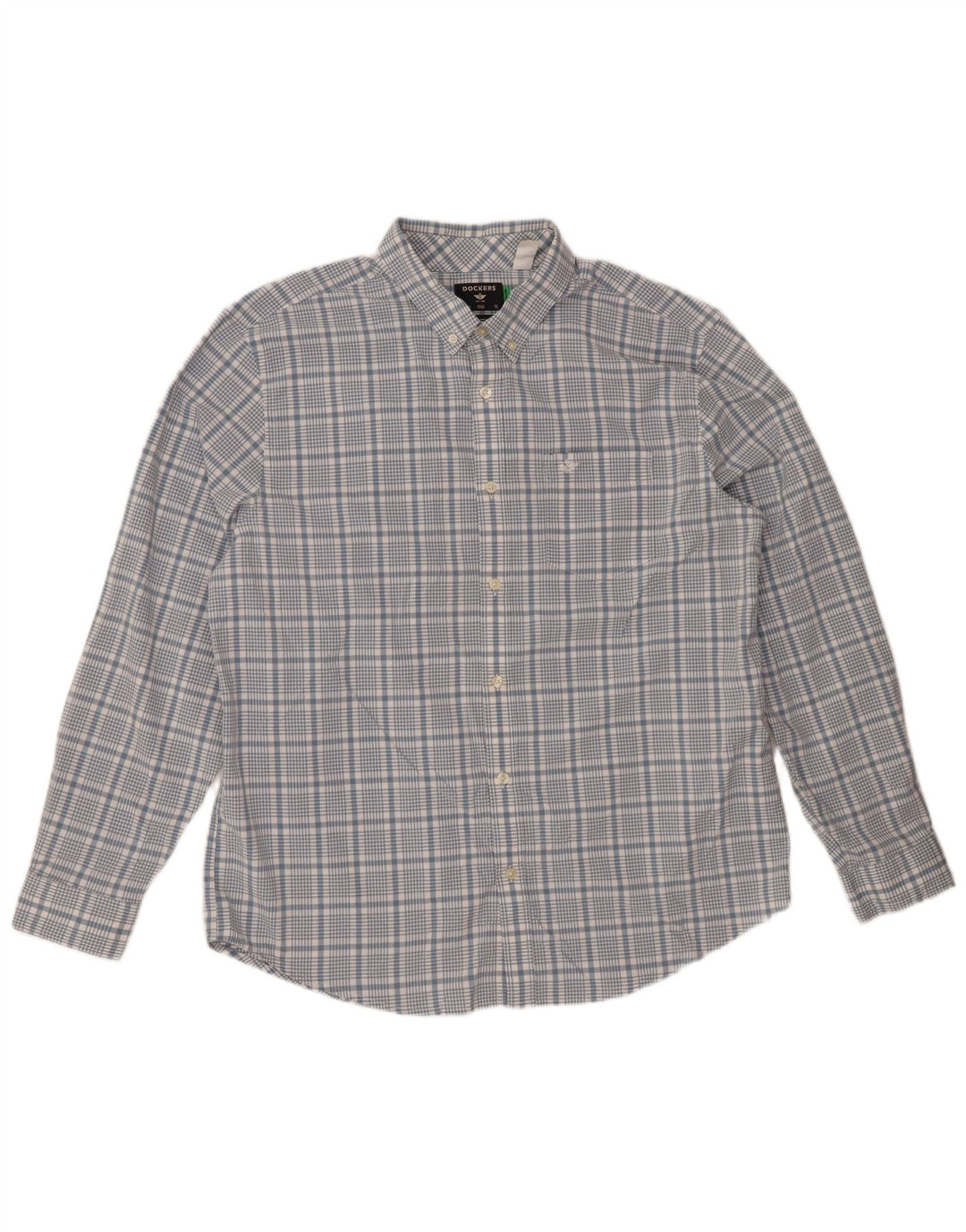 DOCKERS Camisa de corte clásico para hombre XL Algodón a cuadros azules