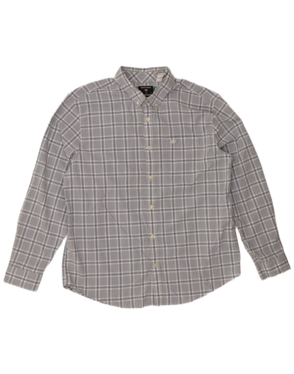 DOCKERS Camisa de corte clásico para hombre XL Algodón a cuadros azules