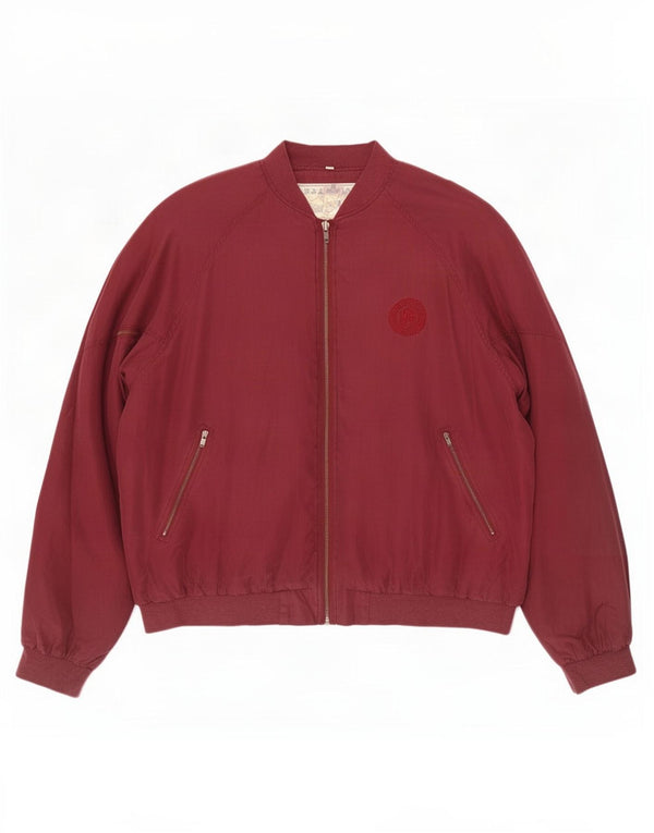 Al Bright Chaqueta Bomber para Hombre UK 42 XL Seda Burdeos