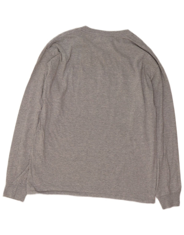 Champion Top gráfico para hombre de manga larga de algodón gris grande