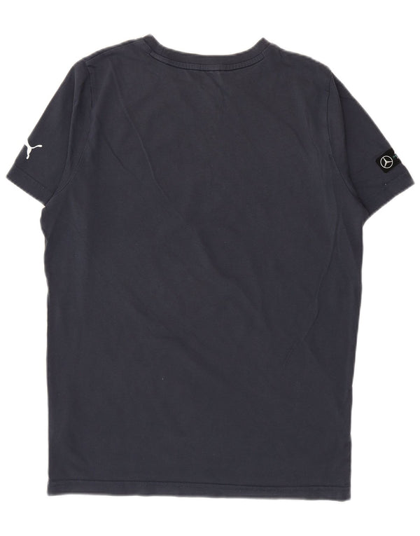 Puma - Camiseta gráfica para hombre, talla pequeña, algodón azul marino
