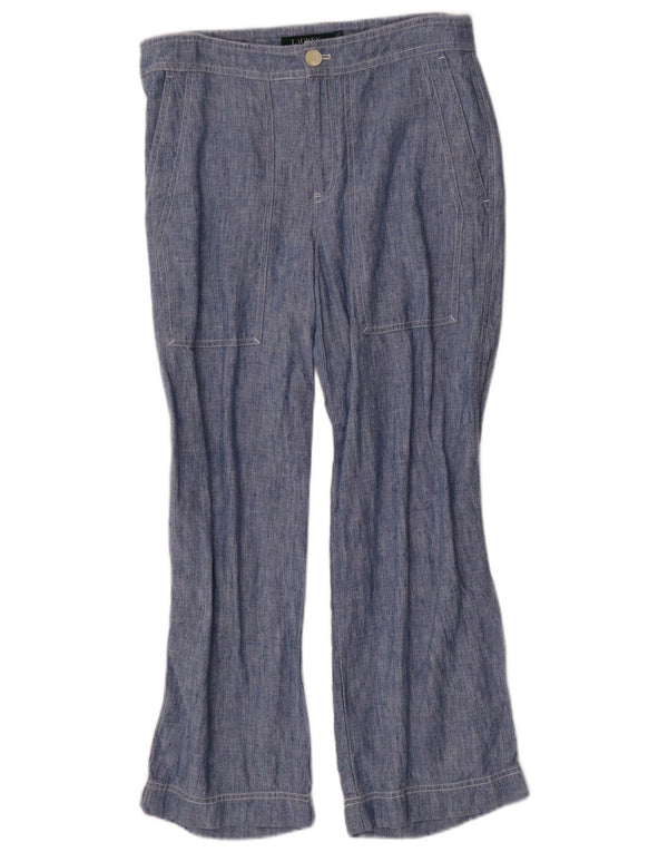 Ralph Lauren Pantalones rectos para mujer US 4 Small W30 L26 Lino azul