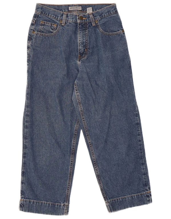 Eddie Bauer Jeans recortados de cintura alta para mujer US 4 Small W24 L23 Algodón azul
