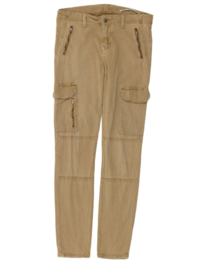 Zara Mujer Pantalones Cargo Slim EU 38 Small W28 L28 Beige