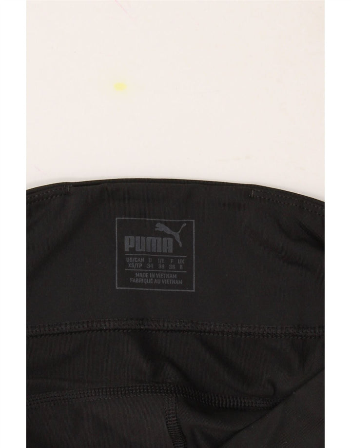 PUMA Womens Capri Leggings UK 8 Small  Black Polyester Vintage Puma and Second-Hand Puma from Messina Hembry 