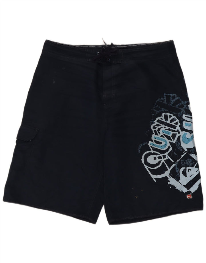 Quiksilver Bañador con gráfico para hombre, talla grande, poliéster azul marino