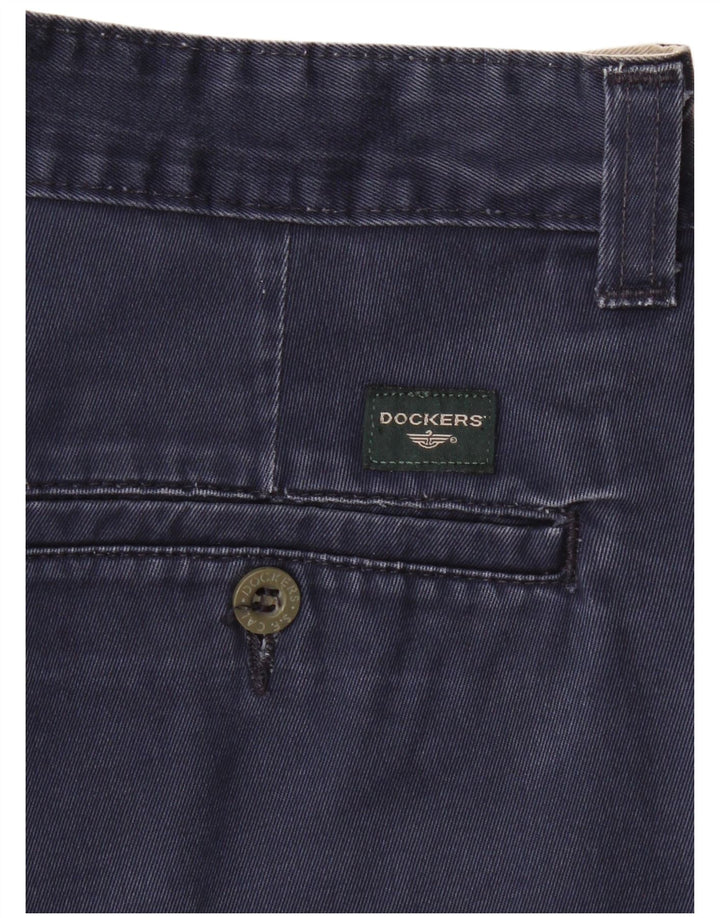 DOCKERS Pantalón chino recto para hombre W34 L28 Azul marino