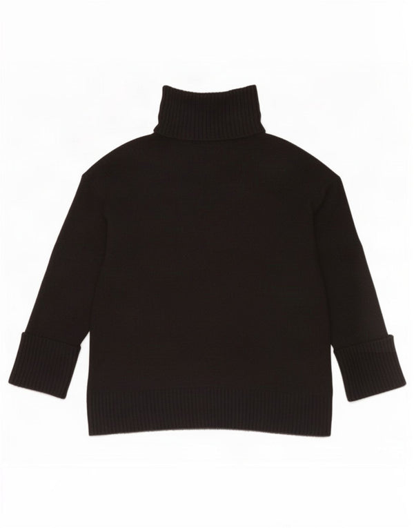 Zara Womens Oversized Roll Neck Jumper Sweater UK 10 Small Black Acrylic