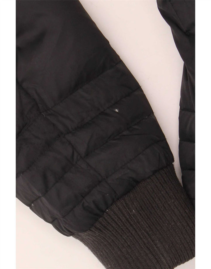 Playlife Abrigo acolchado con capucha para mujer UK 42 Mediano Poliamida negra
