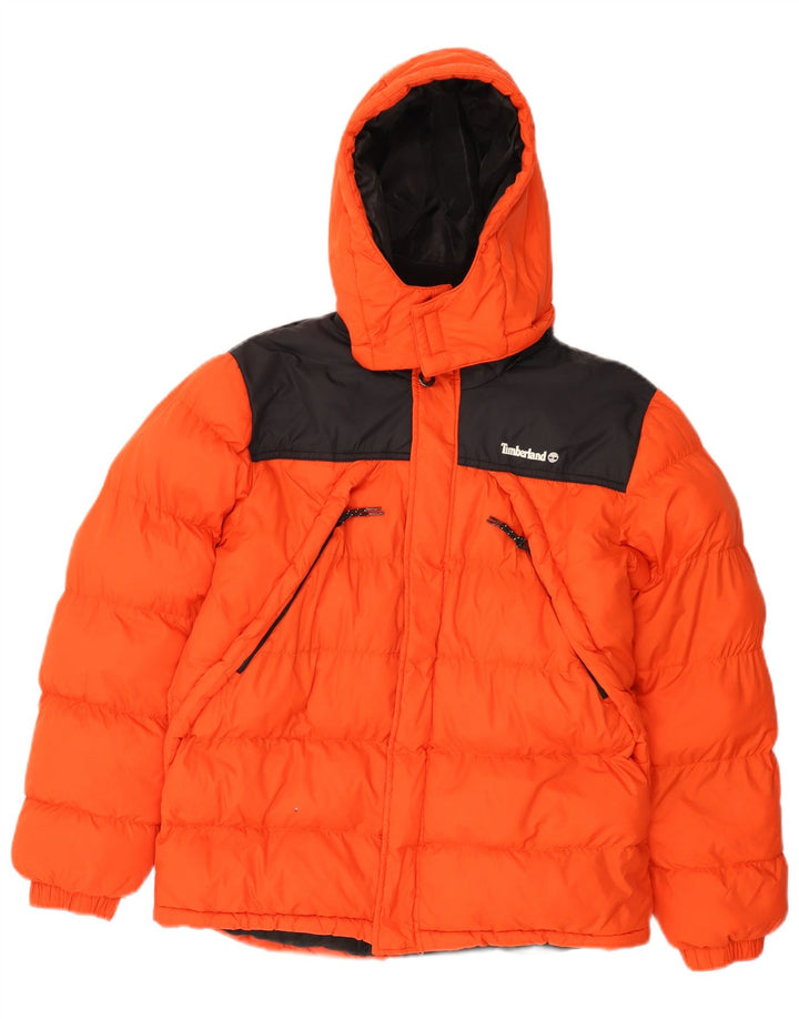 Timberland Chaqueta acolchada con capucha para niños 13-14 años Small Naranja Colorblock