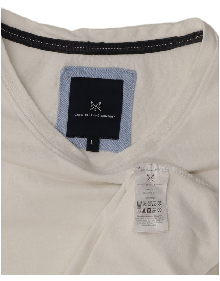 Crew Clothing - Camiseta para hombre, talla grande, algodón blanco