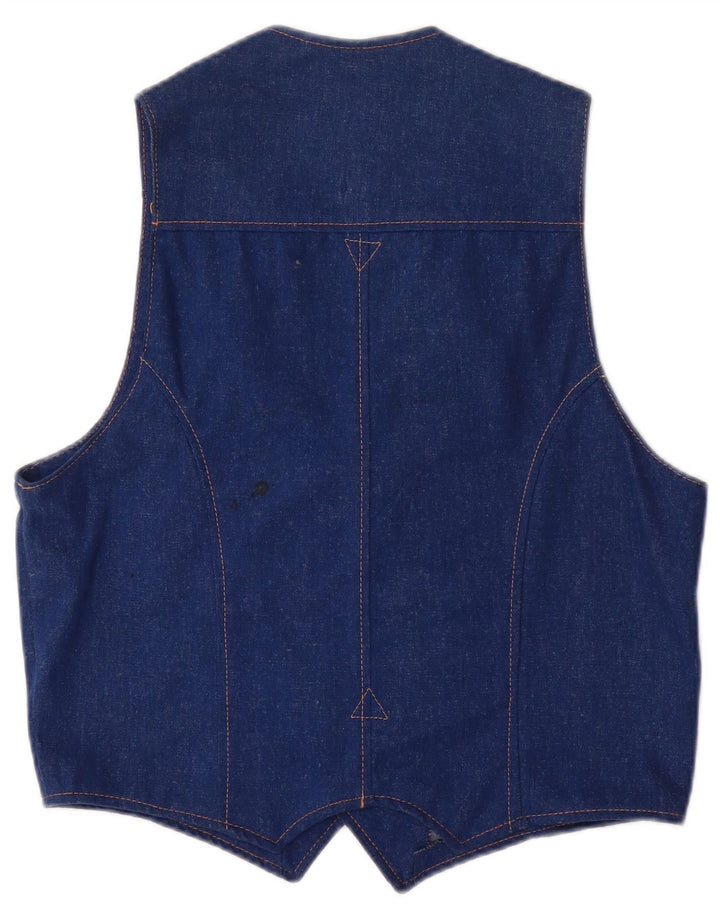 VINTAGE Chaleco de mezclilla para mujer Reino Unido 14 Azul medio