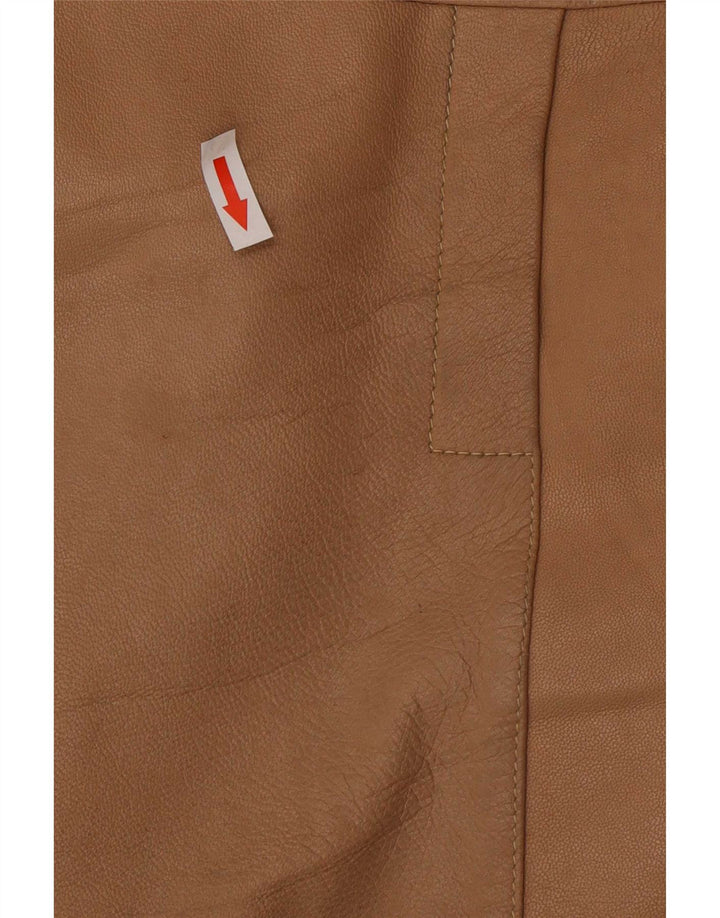 Vintage hombres chaqueta de cuero pequeño marrón