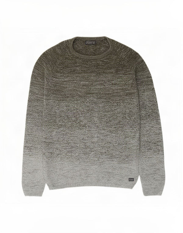 Jack & Jones Jersey con cuello barco para hombre, talla grande, moteado en color caqui
