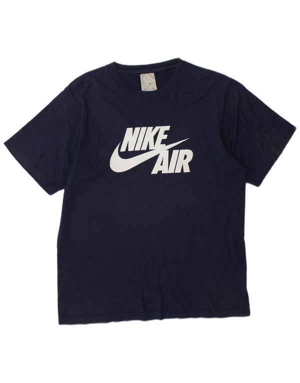 Nike Camiseta gráfica para hombre Top UK 39/41 Medium Azul marino Algodón