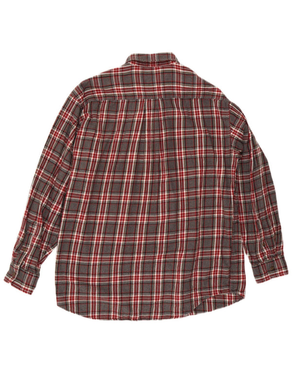 J. Crew Camisa de franela para hombre Algodón a cuadros gris grande