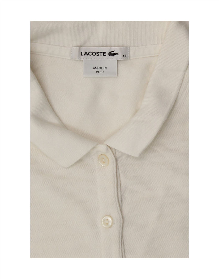 Polo Lacoste Mujer Sin Mangas Talla 42 Grande Blanco