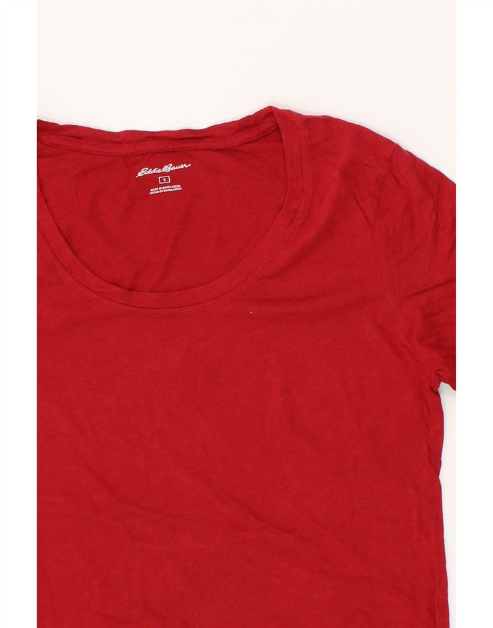 EDDIE BAUER Womens T-Shirt Top UK 10 Small Red Cotton Vintage Eddie Bauer and Second-Hand Eddie Bauer from Messina Hembry 