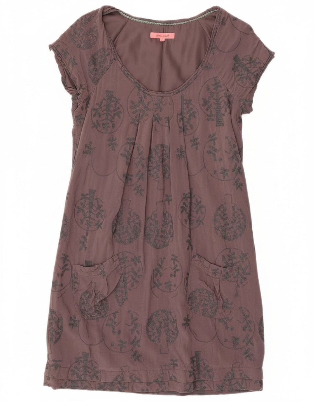 Vestido tubo para mujer White Stuff UK 40 Small Gris Floral Viscosa