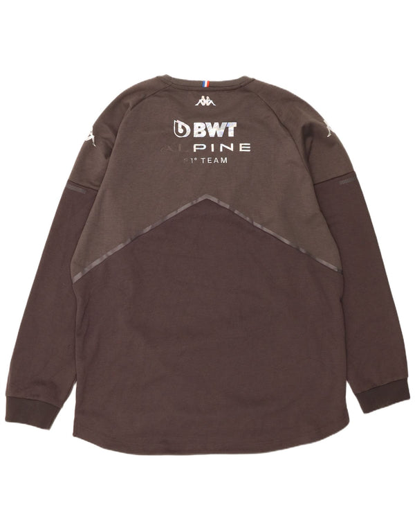 Kappa Mens Graphic Top Manga Larga 5XL Gris Poliéster