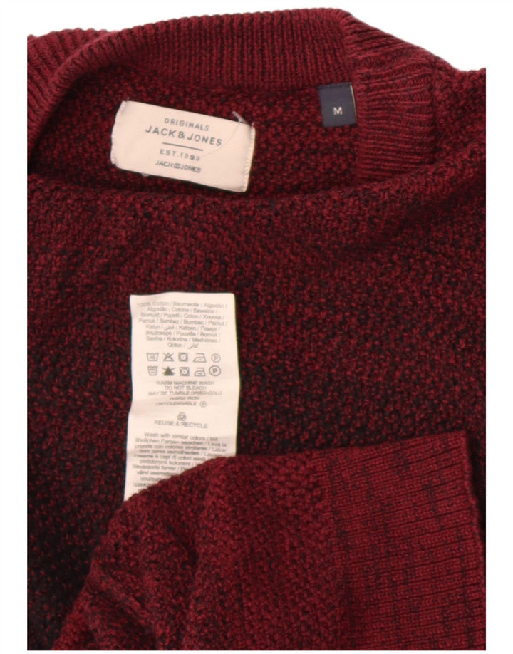 Jack & Jones Hombre Jersey De Cuello Redondo Jersey De Algodón Color Block Granate Medio