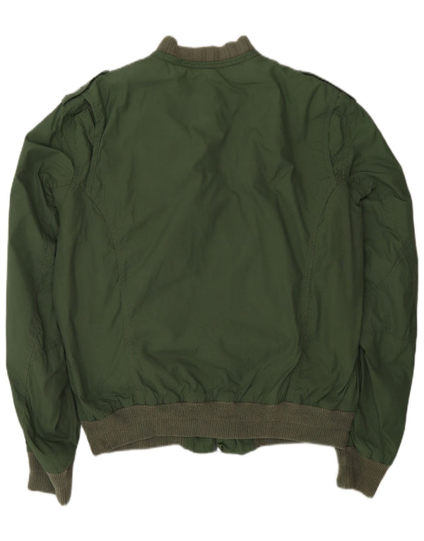 Diesel Chaqueta Bomber Militar para Hombre UK 42 XL Nylon Verde