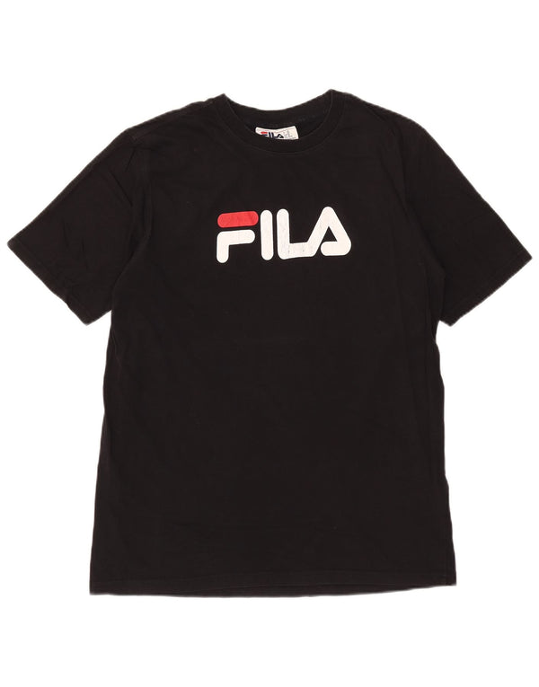 Fila Camiseta gráfica para hombre Top Medium Black Cotton