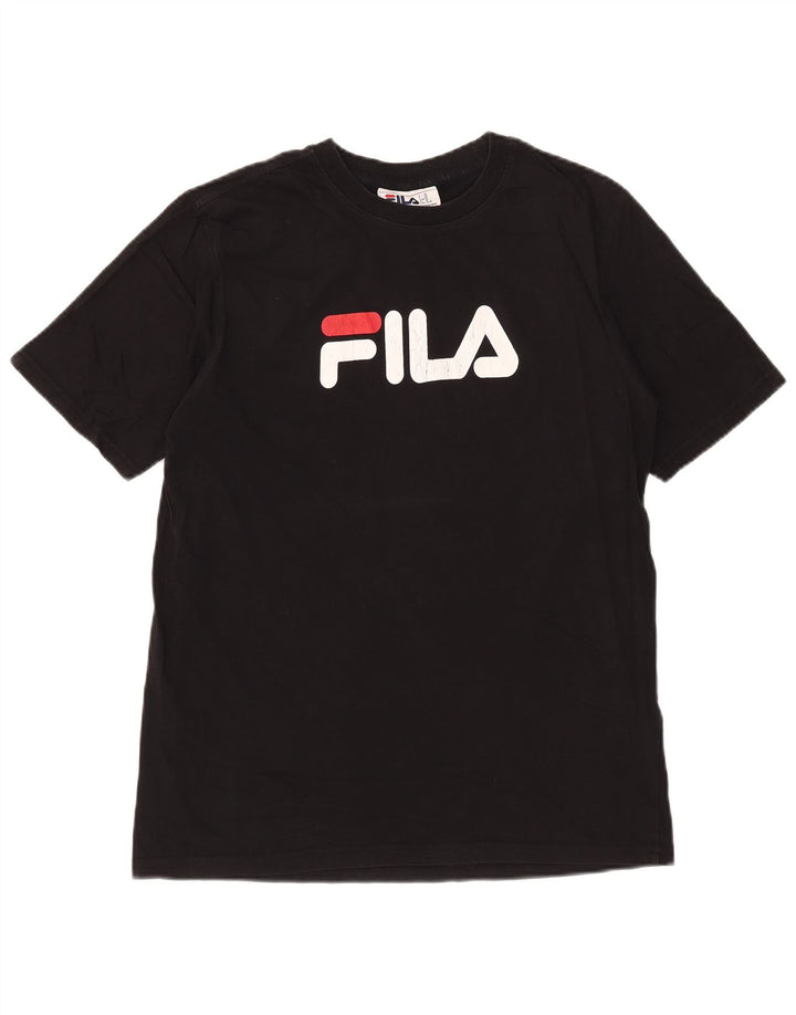 Fila Camiseta gráfica para hombre Top Medium Black Cotton
